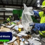 Mixed waste organic and inorganic waste at a modern waste management facility