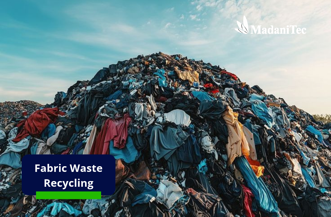 Fabric waste recycling in a textile processing workspace