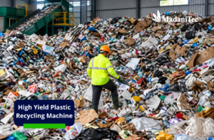 high yield plastic recycling machine processing plastic waste
