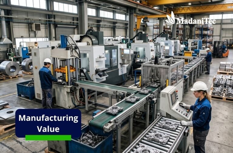 Manufacturing value created through efficient industrial production and resource utilization